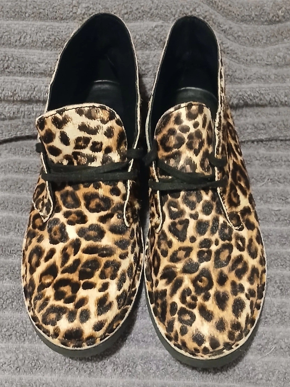 Clarks Desert Ankle Boots Leopard Print Brown Black Women's 7 M